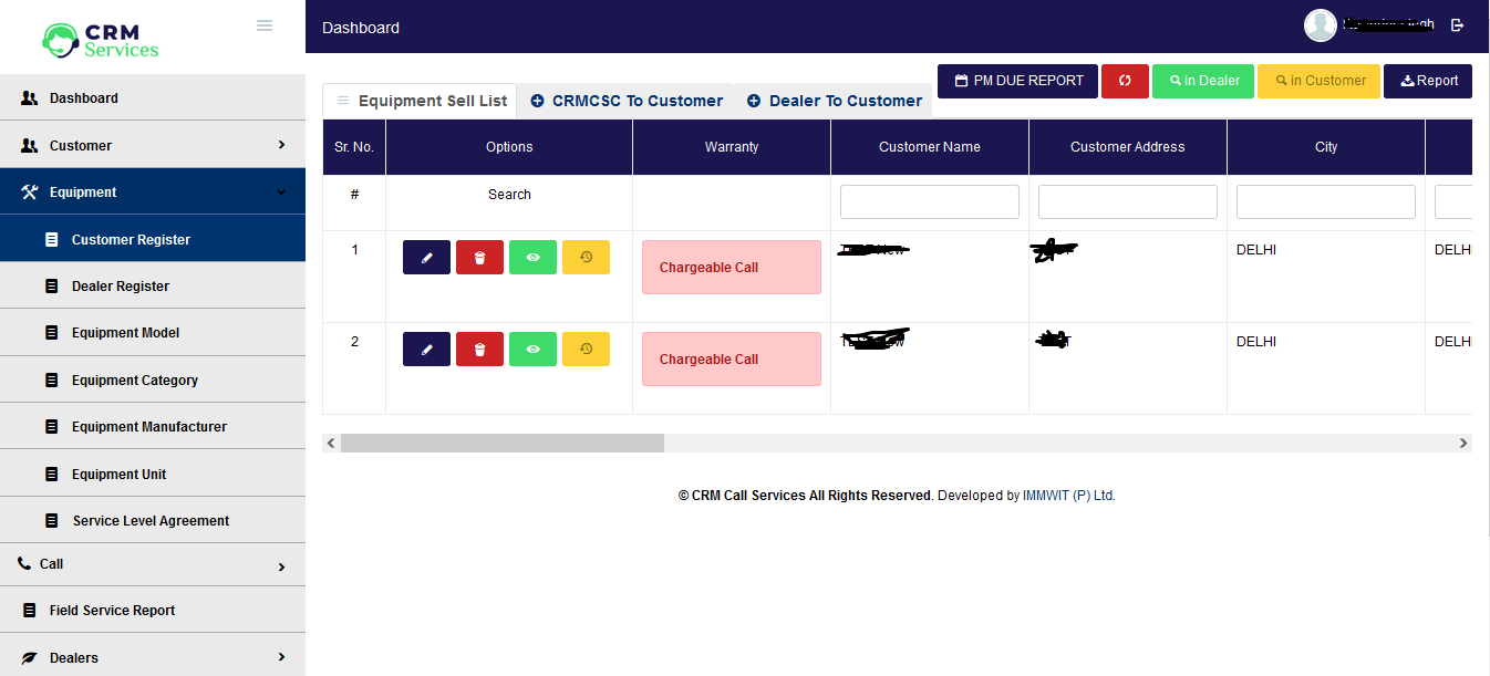 Step 6 : Manage Equipment